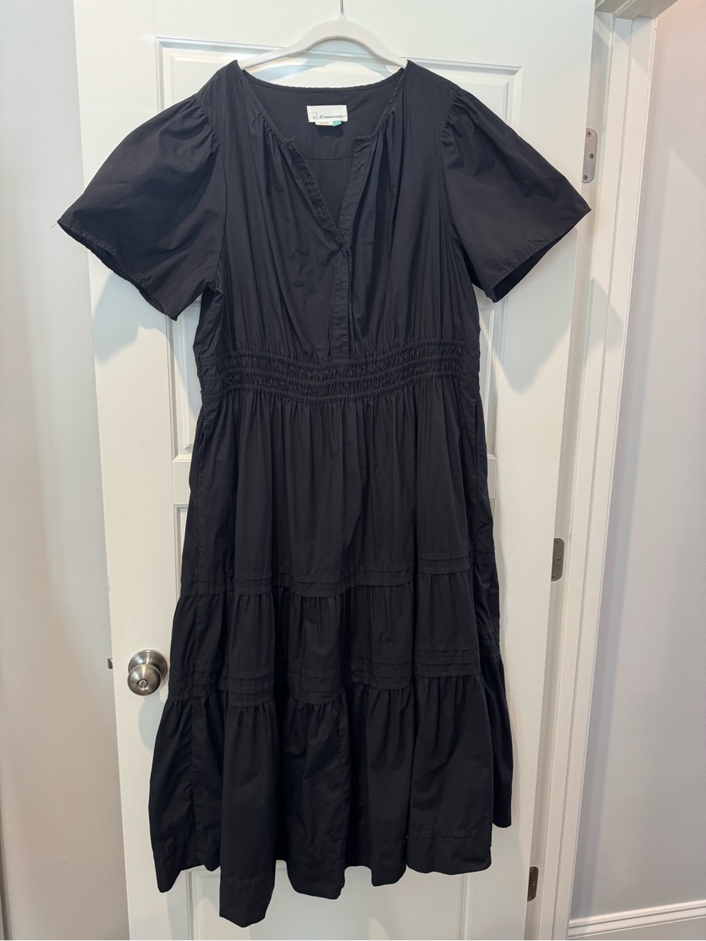 Anthropologie 2X Black Somerset Maxi Dress
